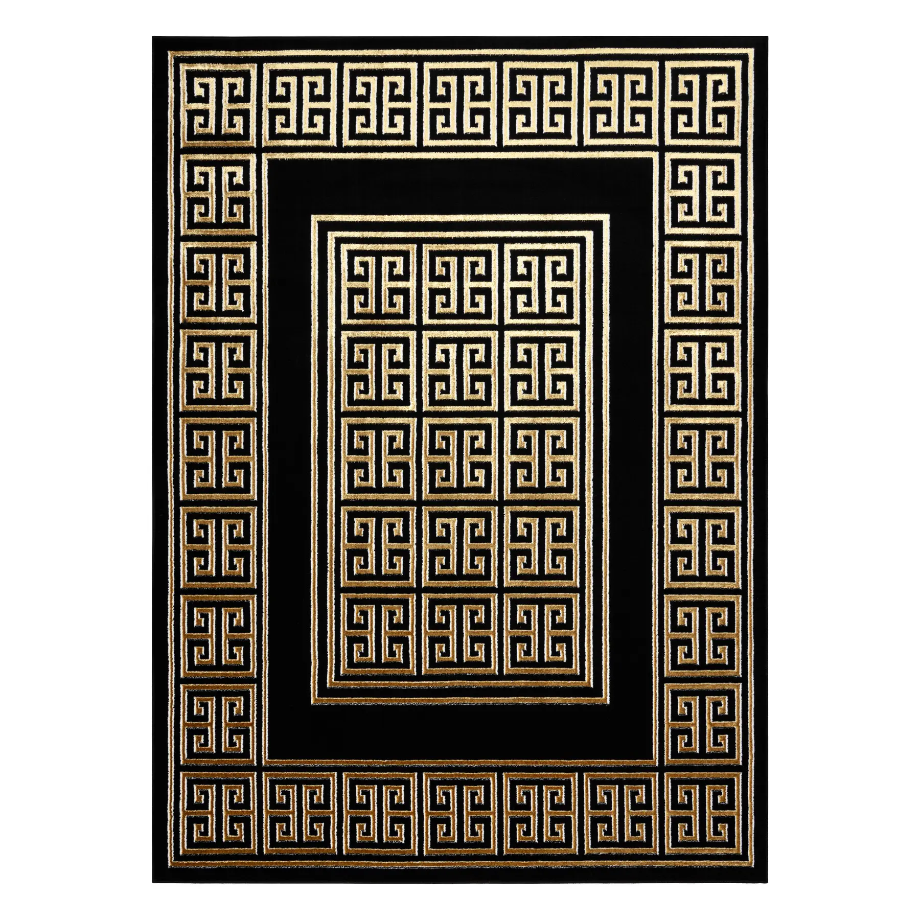Dywany Łuszczów, Kusový koberec Allure 1968 black/gold, 140x190, černá, kancelář