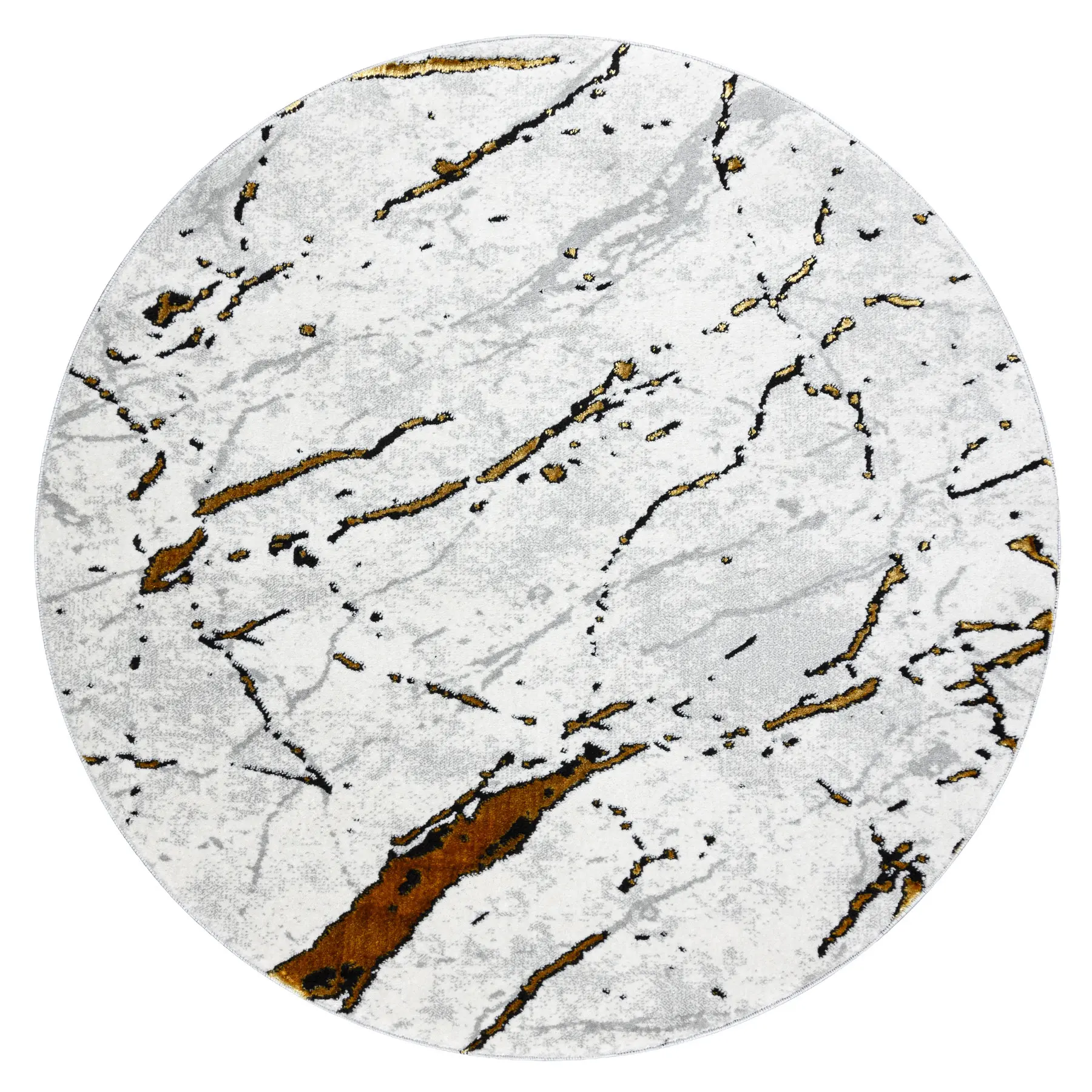 Dywany Łuszczów, Kusový koberec Allure 1963 white/gold kruh, 100x100 (průměr) kruh, bílá, kancelář
