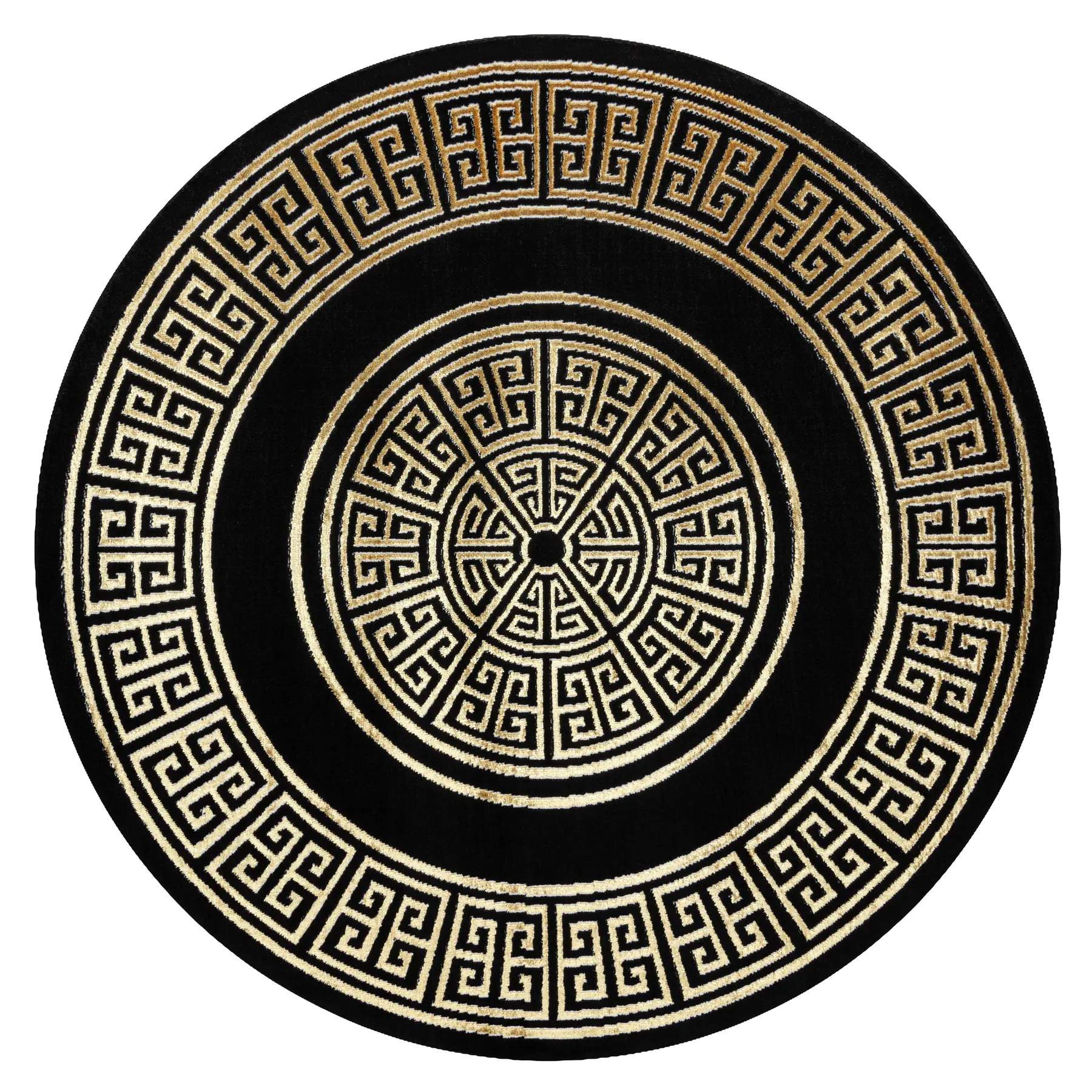 Dywany Łuszczów, Kusový koberec Allure 1968 black/gold kruh, 150x150 (průměr) kruh, černá, kancelář