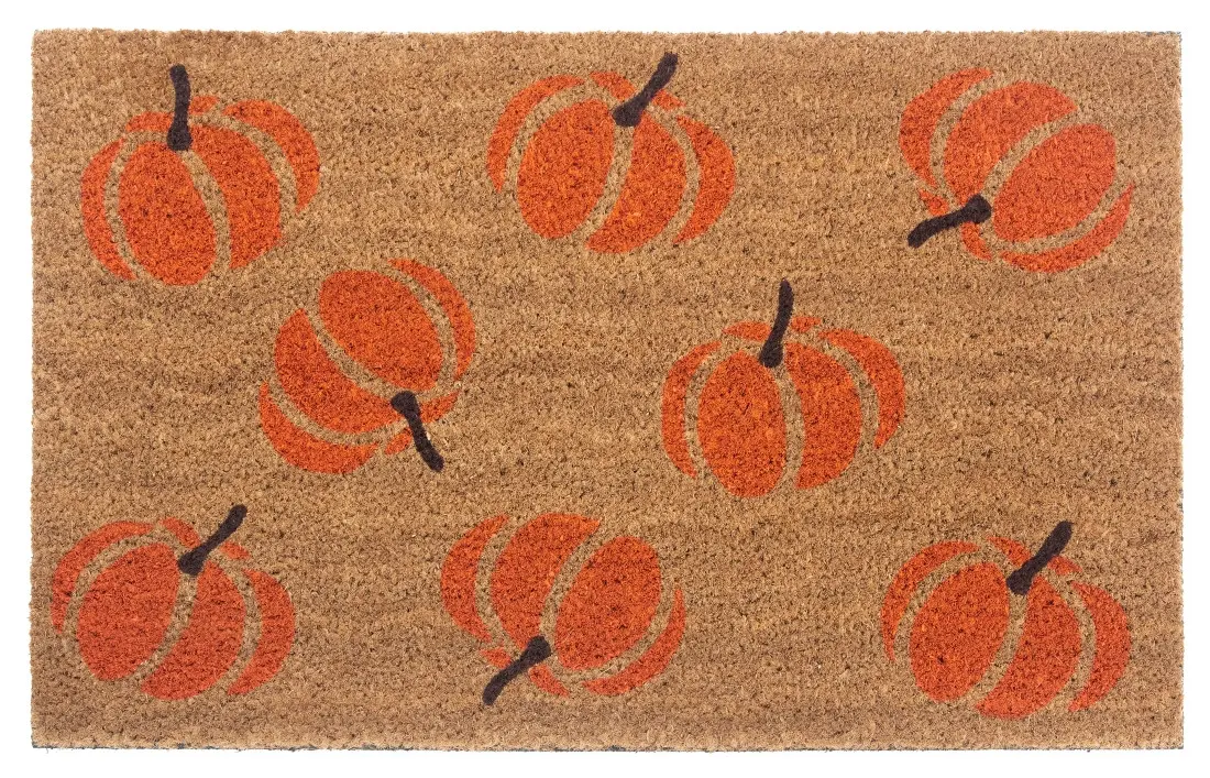 Hanse Home, DOPRODEJ: 45x75 cm Rohožka Halloween oranžové dýně 105677 - na ven i na doma, 45x75, oranžová, chodba / předsíň