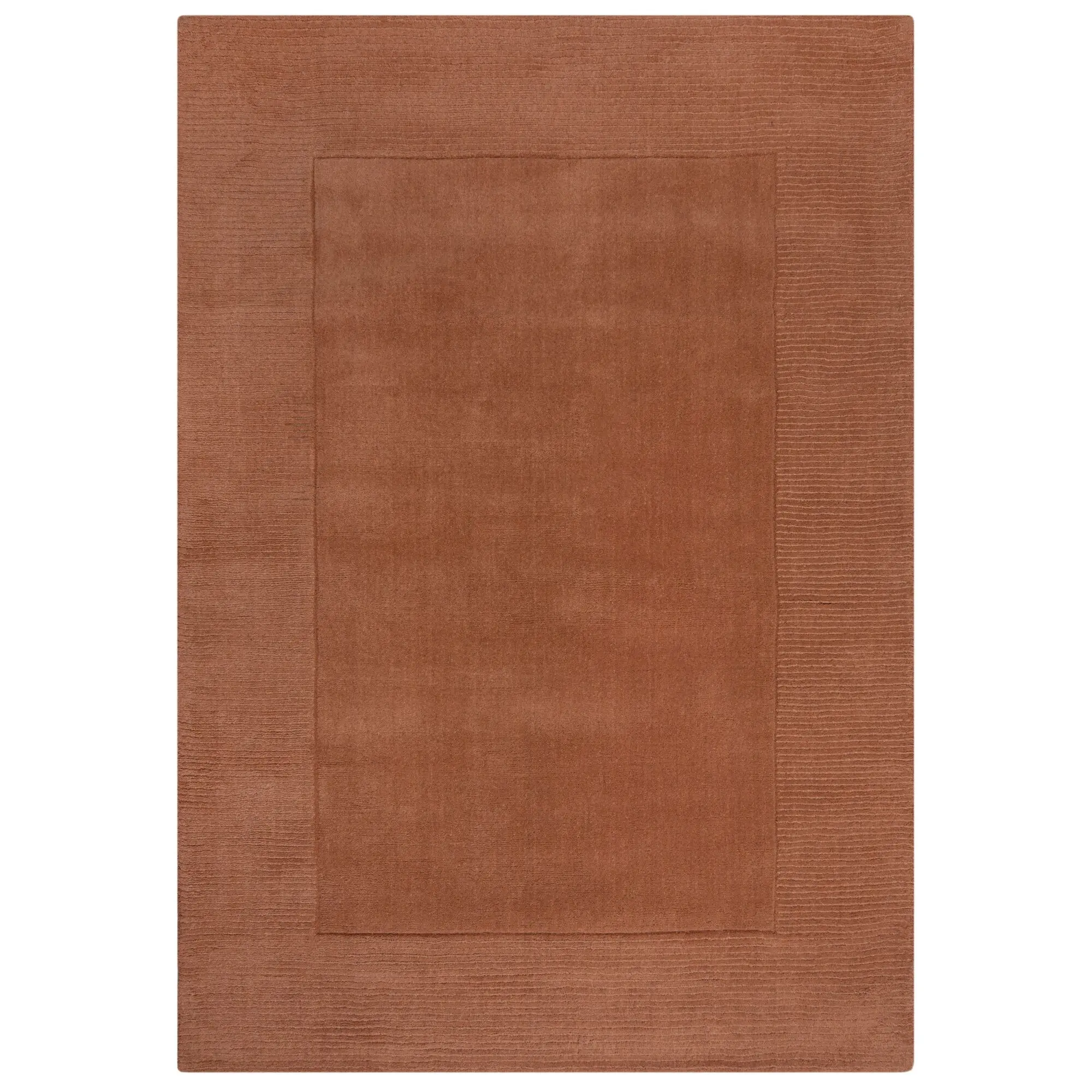 Flair Rugs, DOPRODEJ: 120x170 cm Kusový ručně tkaný koberec Tuscany Textured Wool Border Orange, 120x170, oranžová, ložnice
