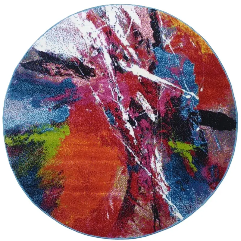 Medipa (Merinos), Kusový koberec Fantasy 559-13 Blue/white kruh, 120x120 (průměr) kruh, vícebarevná
