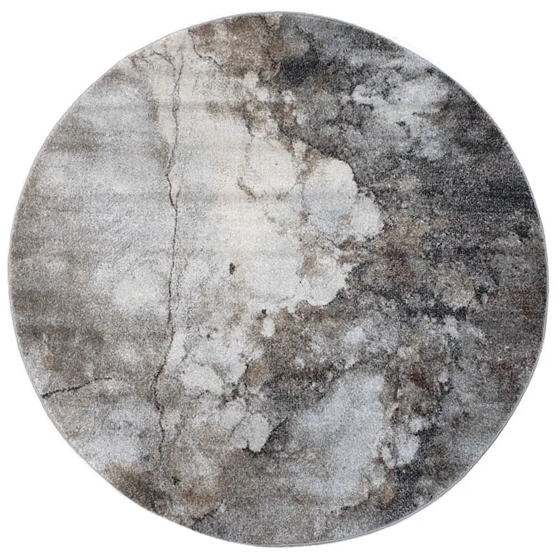 Spoltex, Kusový koberec Universe 841-86 grey/beige kruh, 200x200 (průměr) kruh, šedá, obývací pokoj