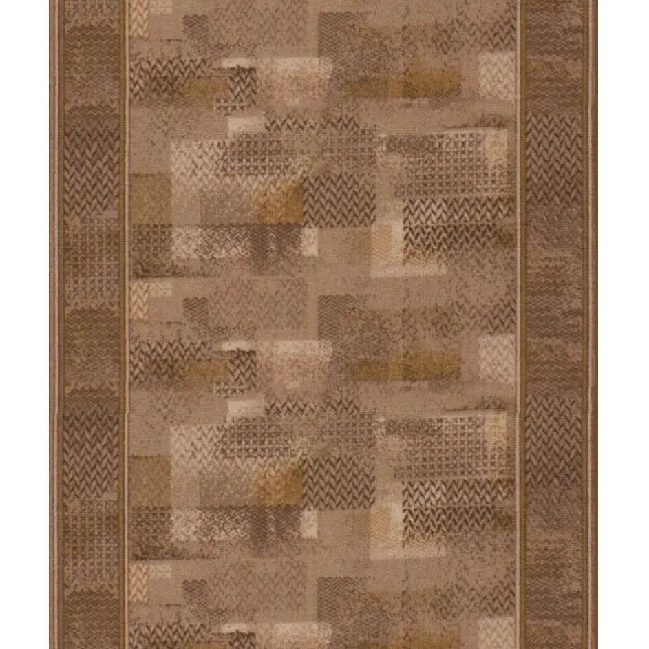 Associated Weavers, Protiskluzový běhoun na míru Tribe 44 hnědý, šíře 100 cm, hnědá, chodba / předsíň