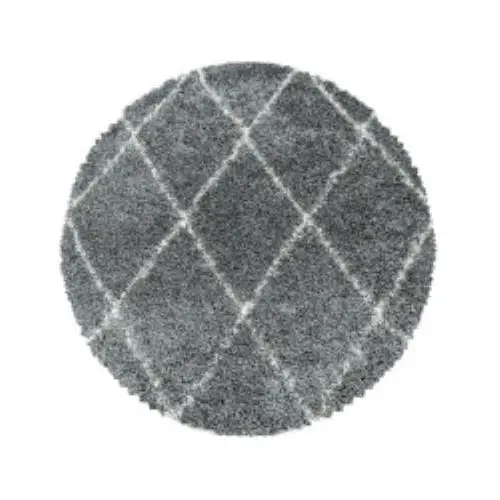 Kusový koberec Alvor Shaggy 3401 grey kruh 80x80 cm