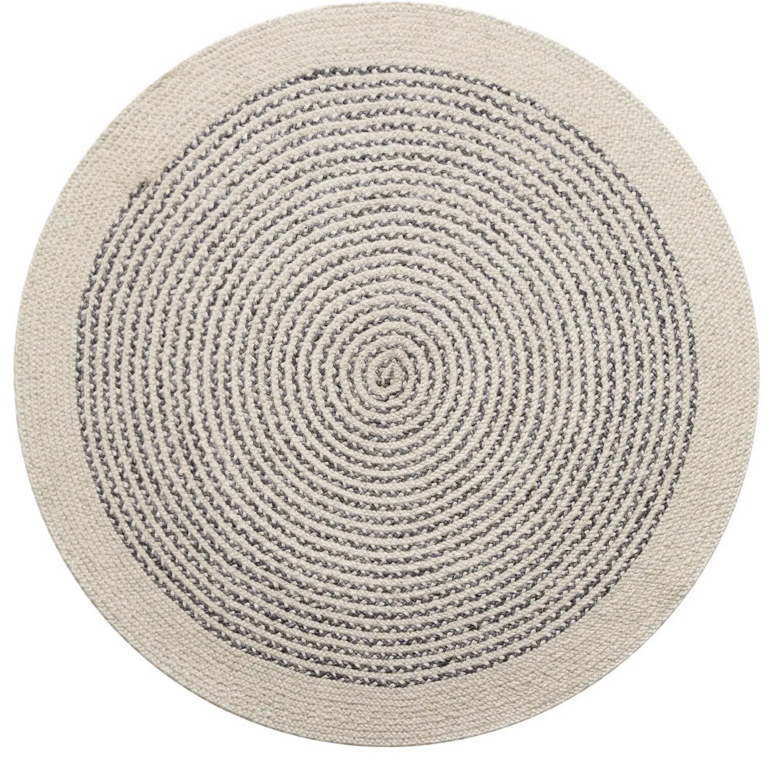 Diamond Carpets India, Ručně vázaný kusový koberec Orba J-49 Natural kruh, 240x240 (průměr) kruh, bílá, chodba / předsíň