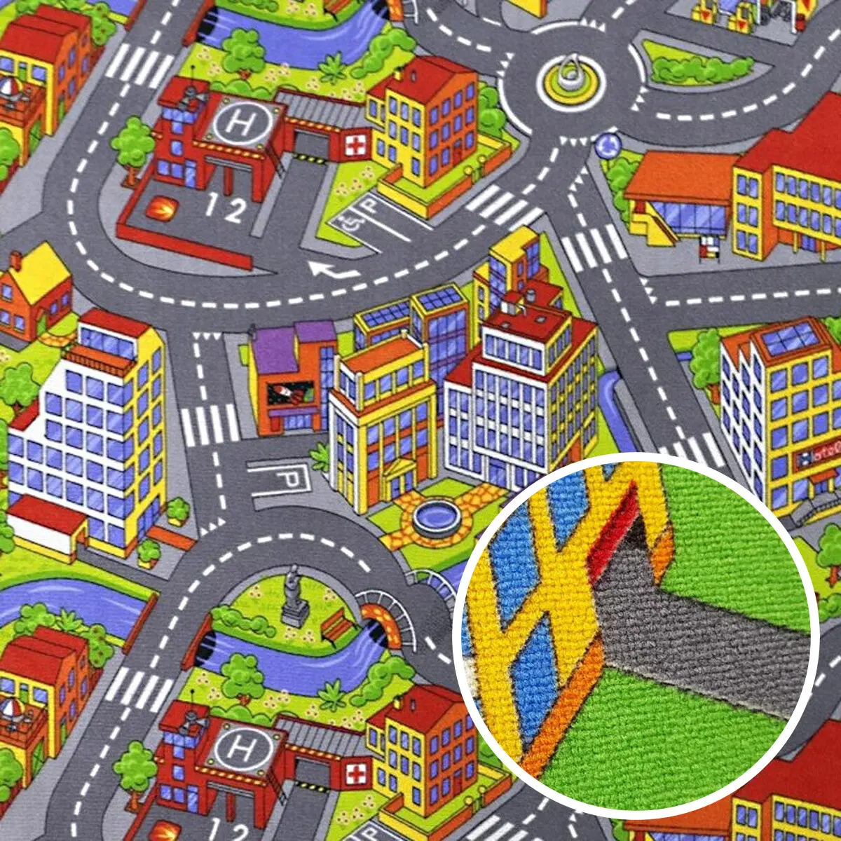 Associated Weavers, Dětský metrážový koberec Big City 97, na míru, šíře 4m, vícebarevná, filc, dětský pokoj
