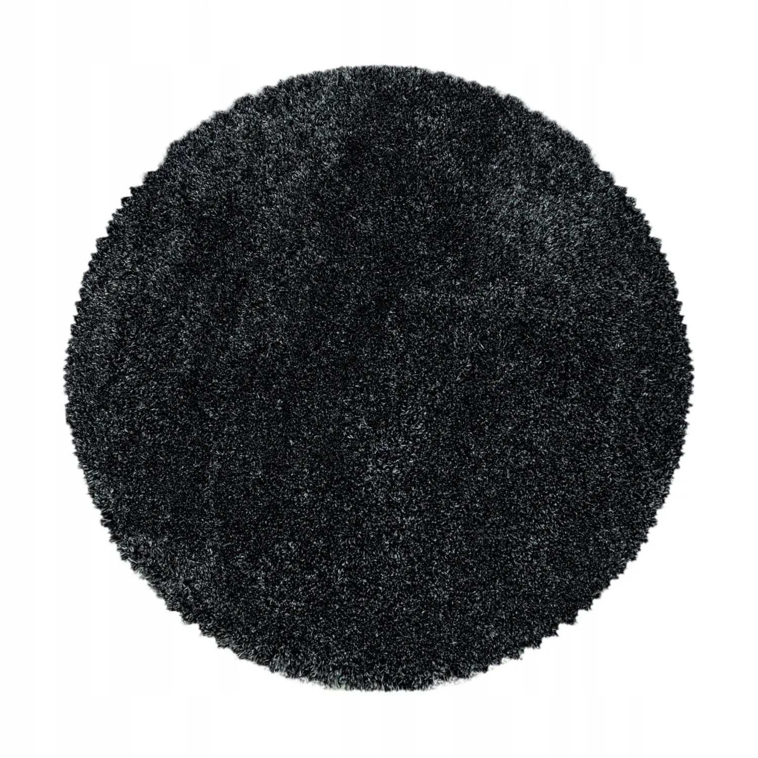 Ayyildiz, Kusový koberec Fluffy Shaggy 3500 anthrazit kruh, 80x80 (průměr) kruh, šedá, ložnice