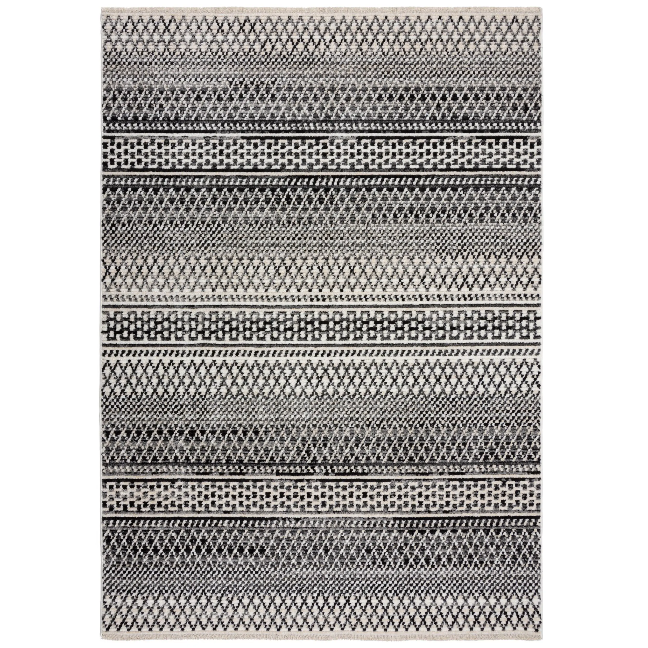 Flair Rugs, AKCE: 240x320 cm Kusový koberec Santiago Camino Black/White, černobílá, ložnice