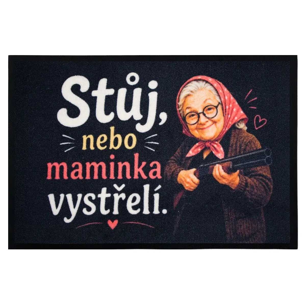 Mercury Flooring, Rohožka Stůj, nebo maminka vystřelí 40x60 cm, 40x60, černá