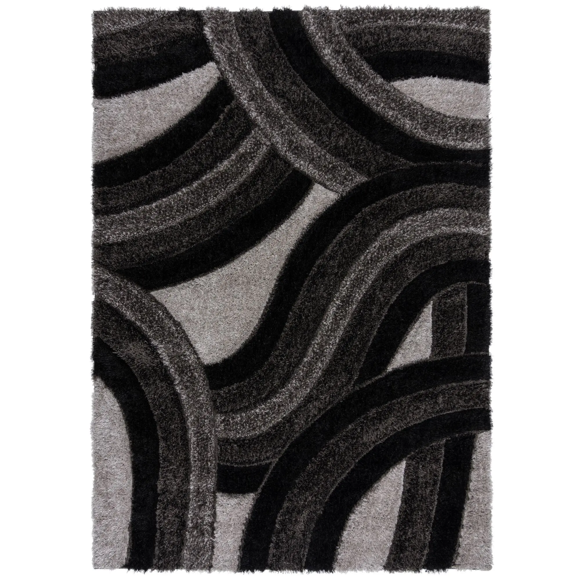 Flair Rugs, AKCE: 80x150 cm Kusový koberec Indulgence Velvet Carved Grey/Black, černá, ložnice