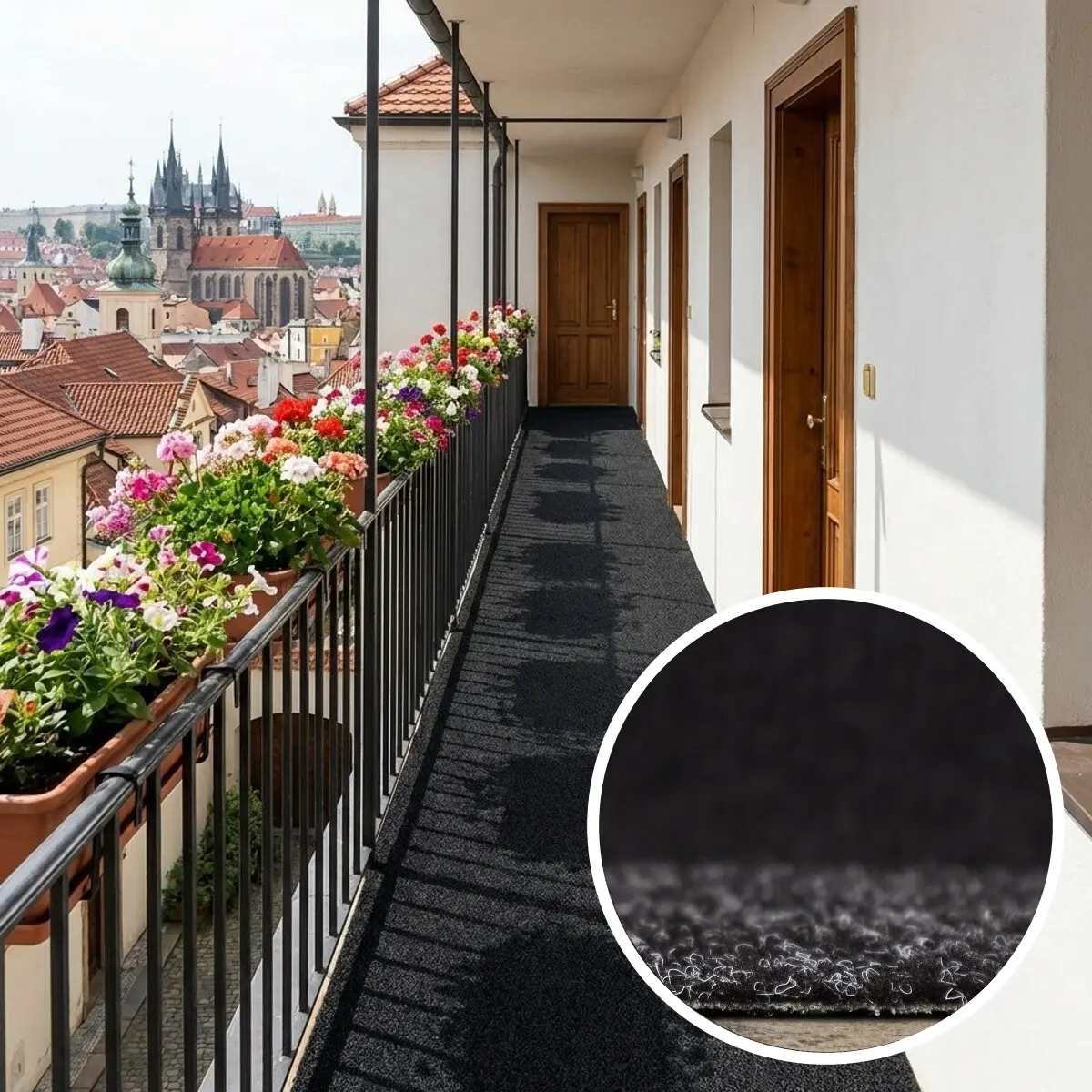 Betap, AKCE: 100x300 cm Umělá tráva Wembley jedinečná černá, šíře, černá, nopy, chodba / předsíň