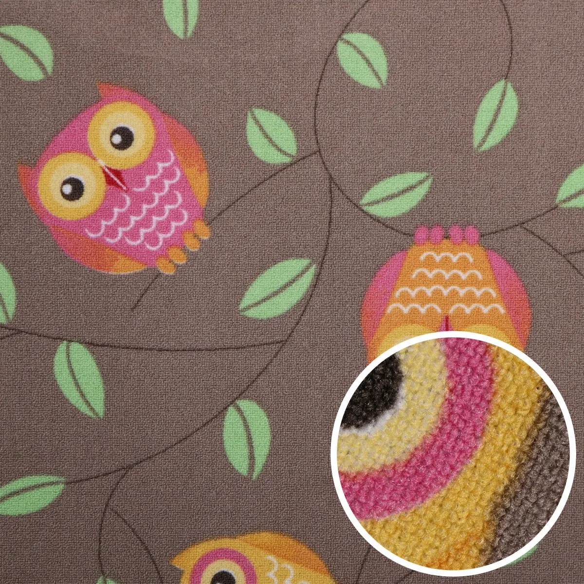 AladinWorld Expres, AKCE: 200x800 cm Dětský kusový koberec Little Owls - obšitý ze všech stran, šíře, hnědá, filc, dětský pokoj