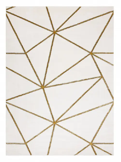 Dywany Łuszczów, AKCE: 200x290 cm Kusový koberec Emerald 1013 cream and gold, bílá, kancelář