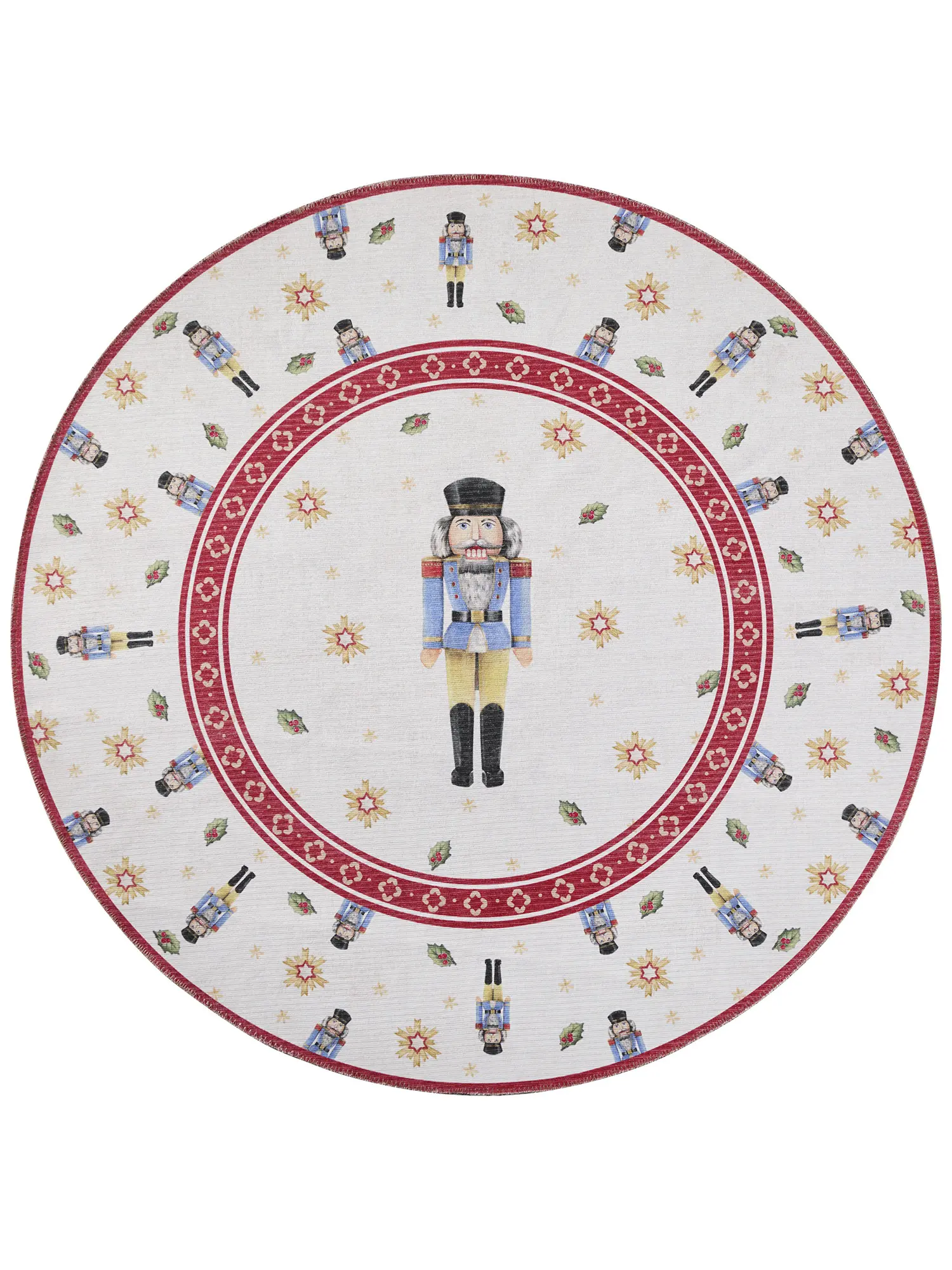 Červený kulatý koberec s vánočním motivem ø 160 cm Toy's Delight Nutcracker – Villeroy&Boch
