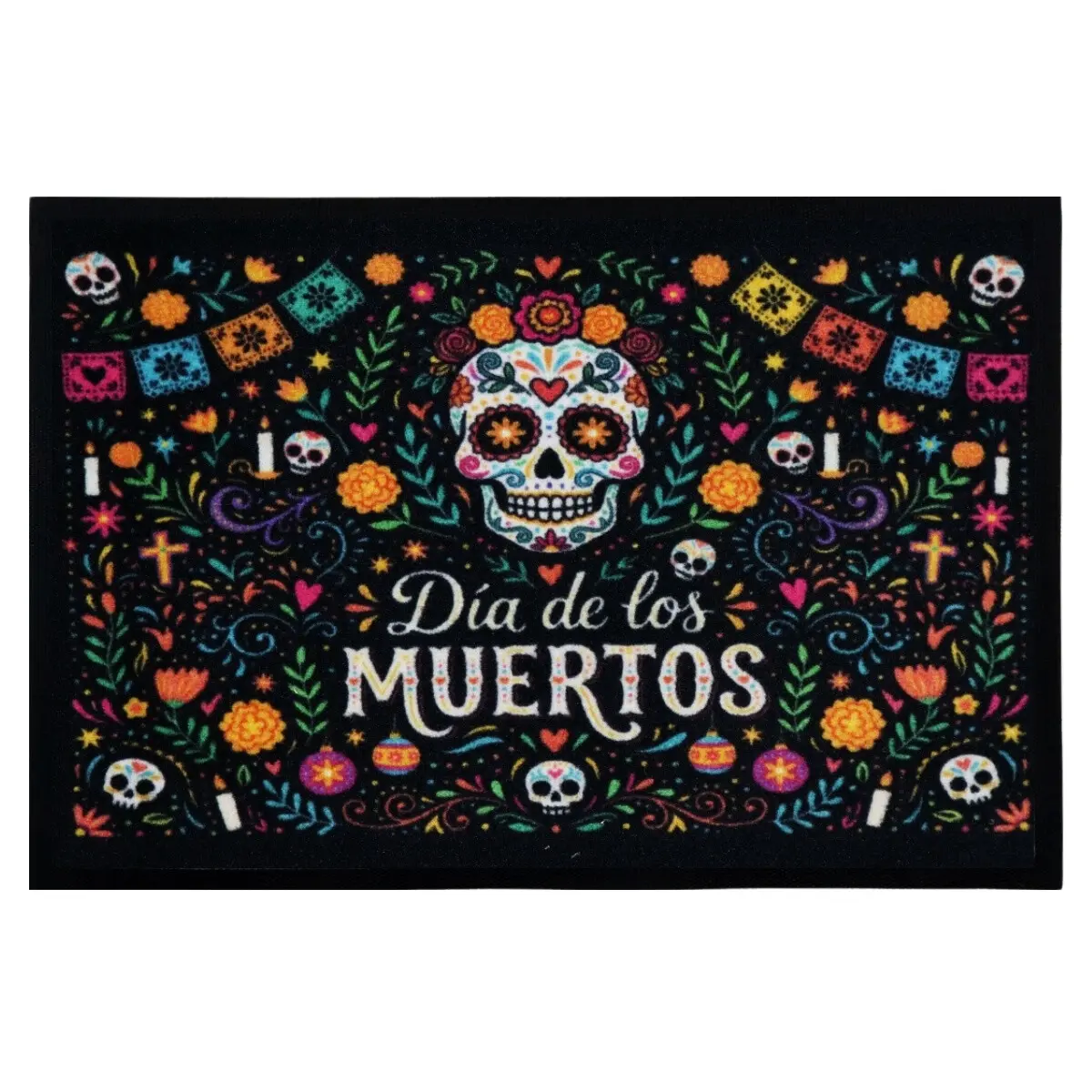 Mercury Flooring, Rohožka Día de los Muertos 40x60 cm, 40x60, černá