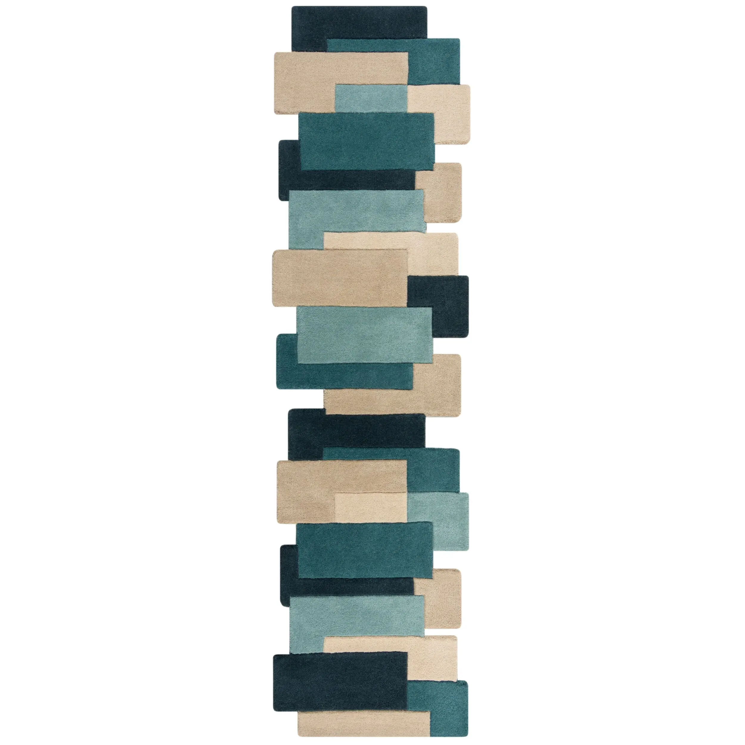 Flair Rugs, AKCE: 60x230 cm Běhoun Abstract Collage Teal, modrá, chodba / předsíň