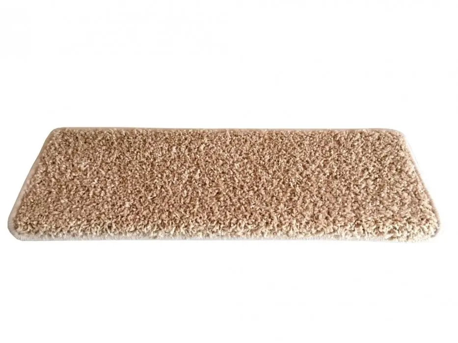 Vopi Nášlapy na schody Color shaggy béžový obdélník, samolepící - 24x65 obdélník (rozměr včetně ohybu)