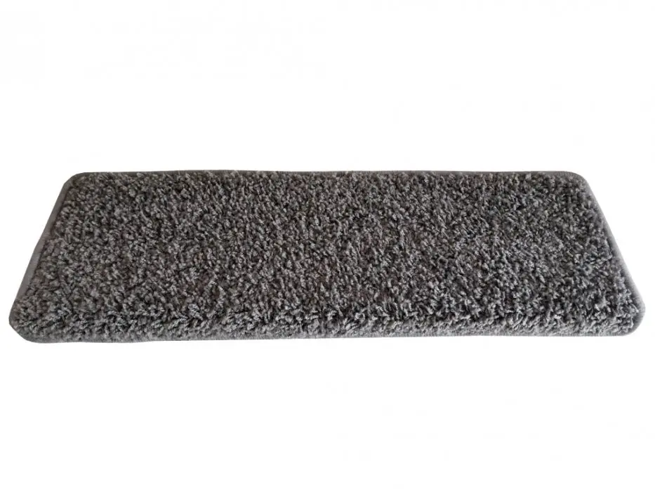 Vopi Nášlapy na schody Color shaggy šedý obdélník, samolepící - 25x80 obdélník (rozměr včetně ohybu)