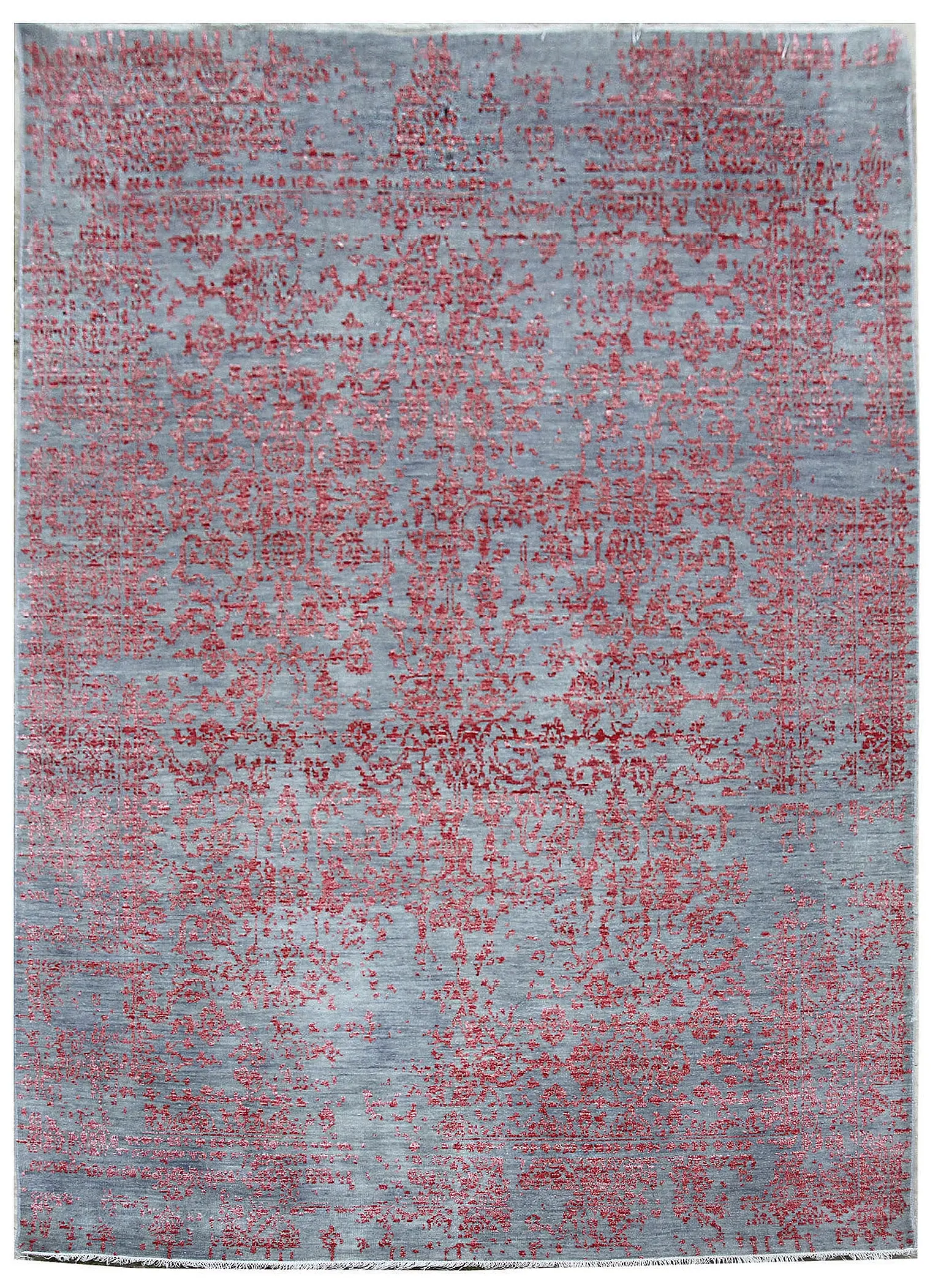 Diamond Carpets India, Ručně vázaný kusový koberec Diamond DC-JK 1 silver/pink, 365x550, růžová, chodba / předsíň