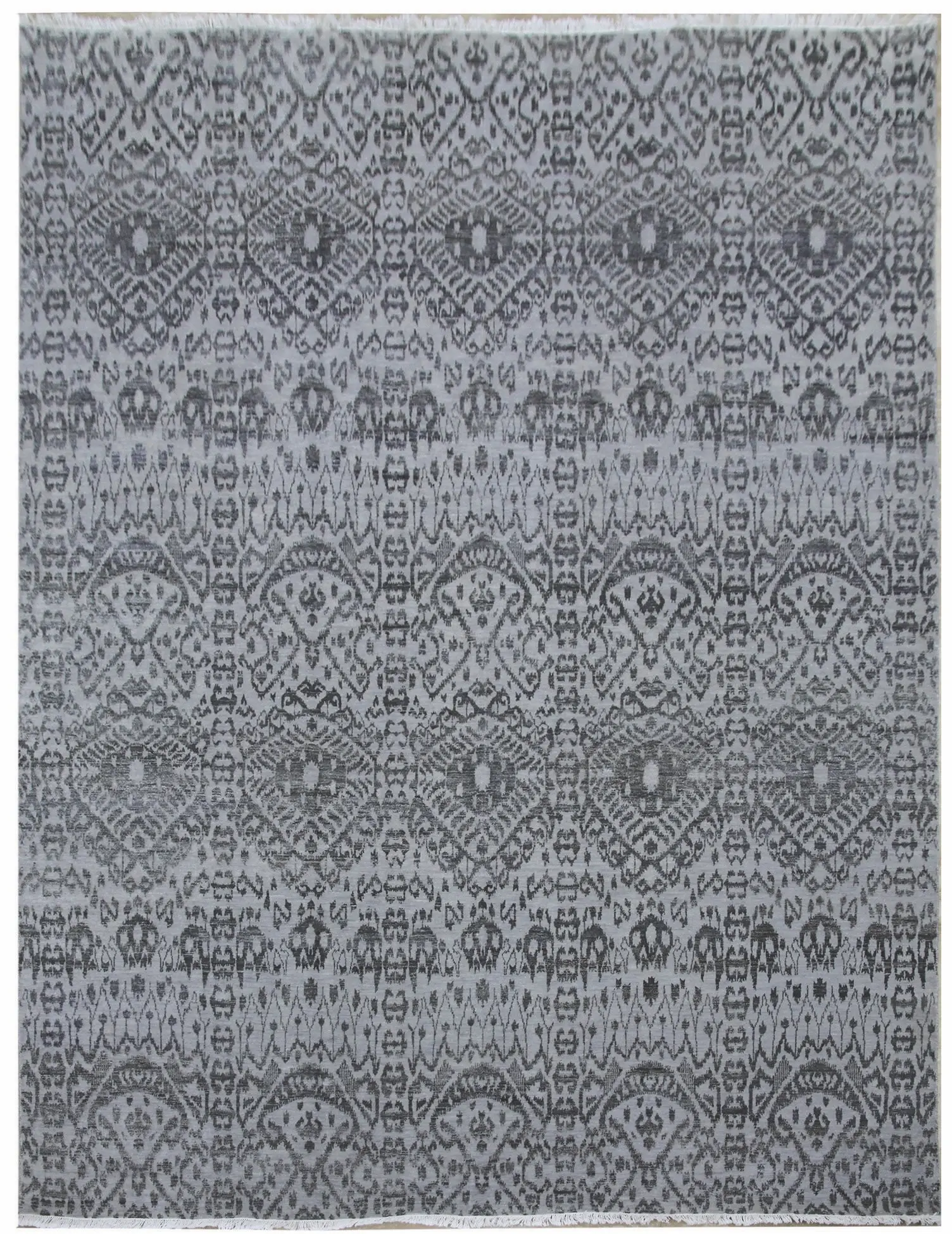 Diamond Carpets India, Ručně vázaný kusový koberec Diamond DC-EKT L silver/black, 305x425, šedá, chodba / předsíň