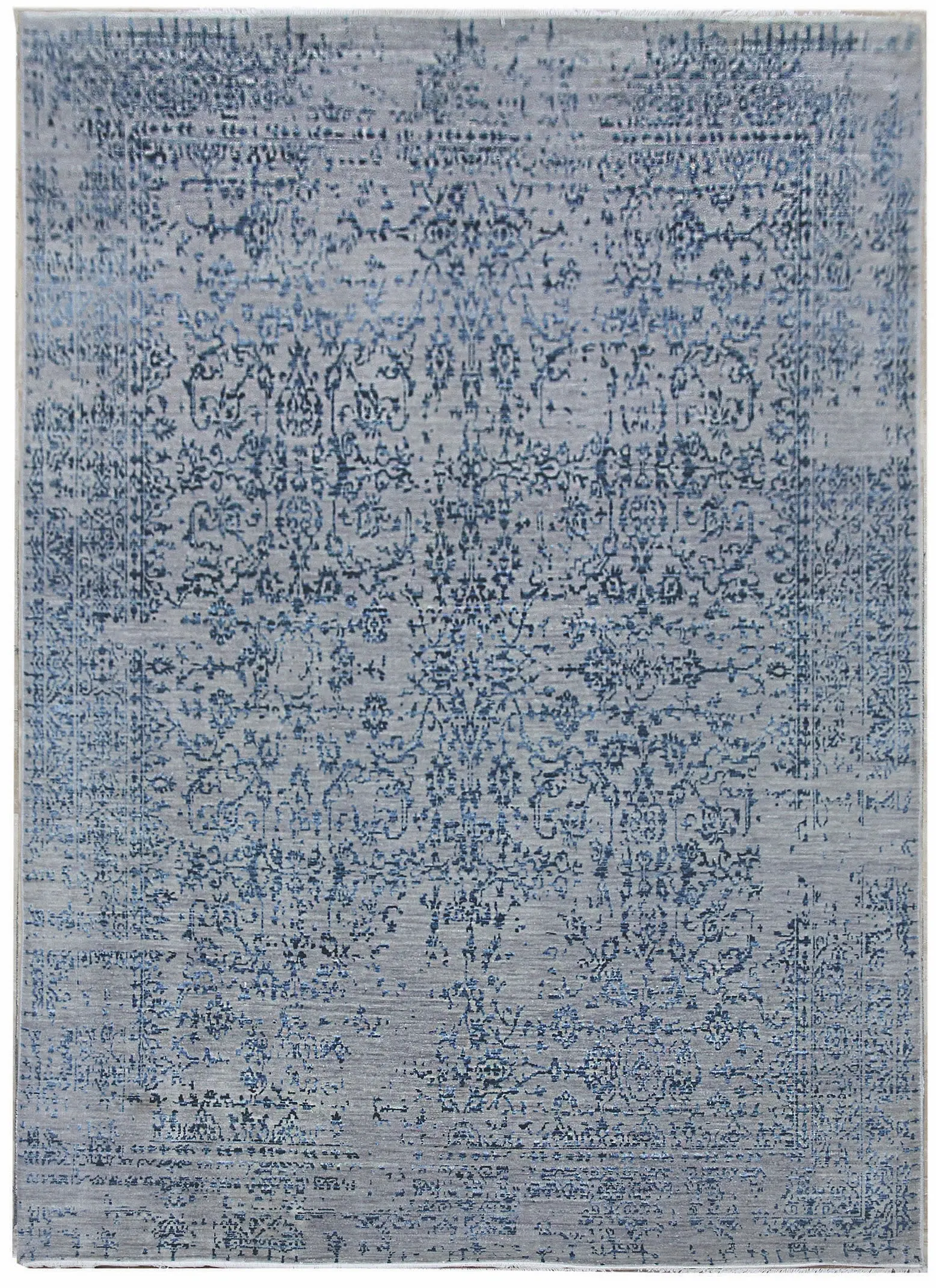 Diamond Carpets India, Ručně vázaný kusový koberec Diamond DC-JK 1 Silver/blue, 180x275, modrá, chodba / předsíň