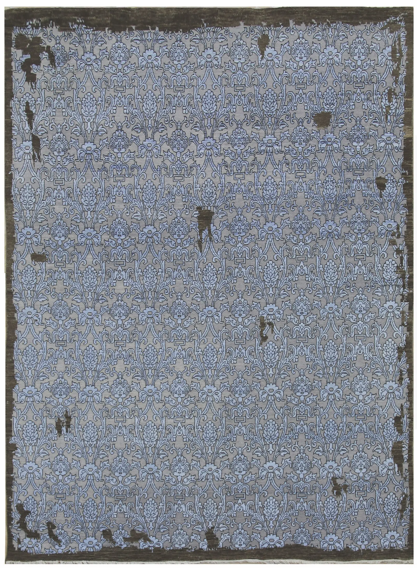 Diamond Carpets India, Ručně vázaný kusový koberec Diamond DC-M 5 Silver/natural, 140x200, šedá, chodba / předsíň