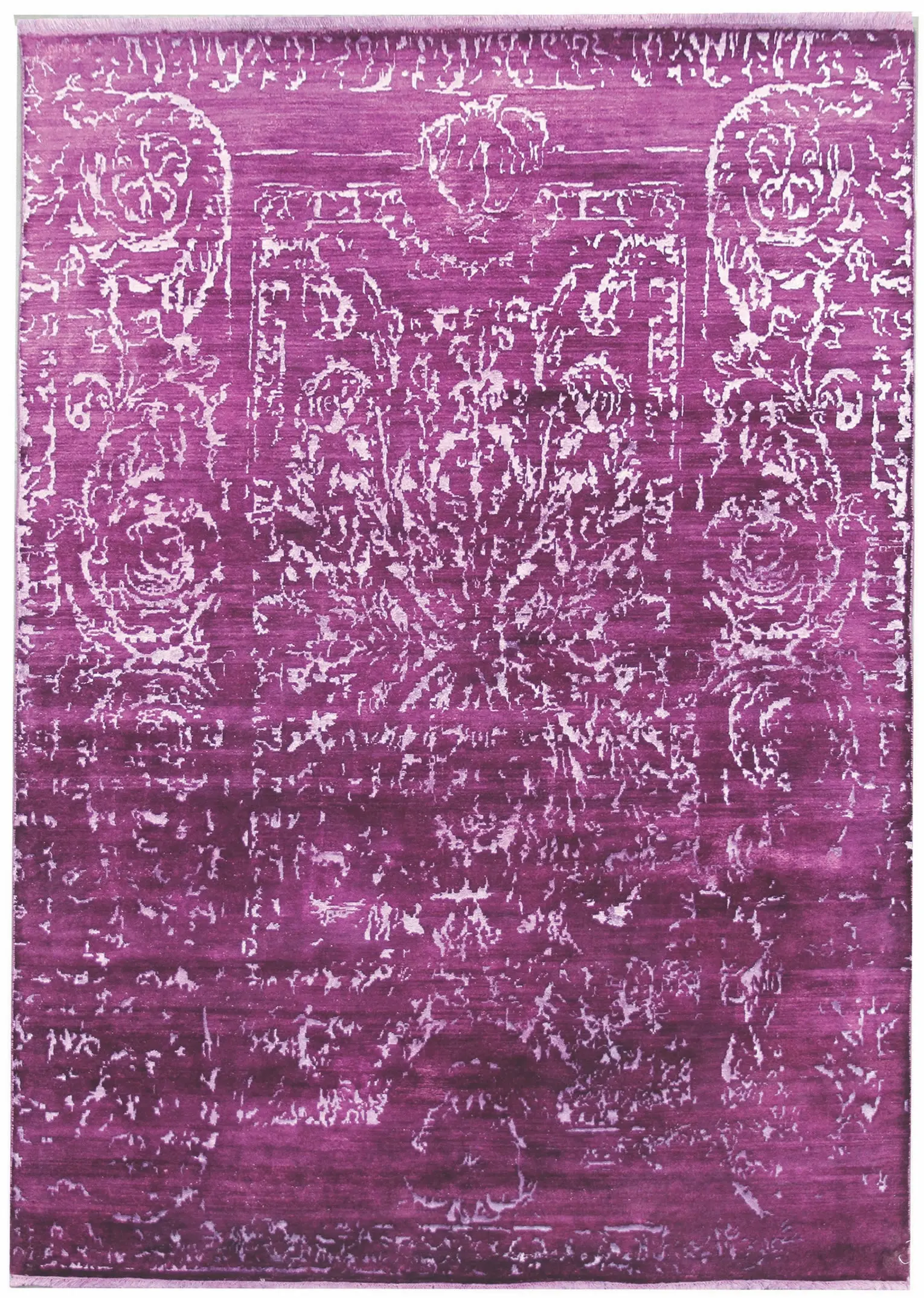 Diamond Carpets India, Ručně vázaný kusový koberec Diamond DC-JK 2 Purple/silver (overdye), 140x200, fialová, kancelář