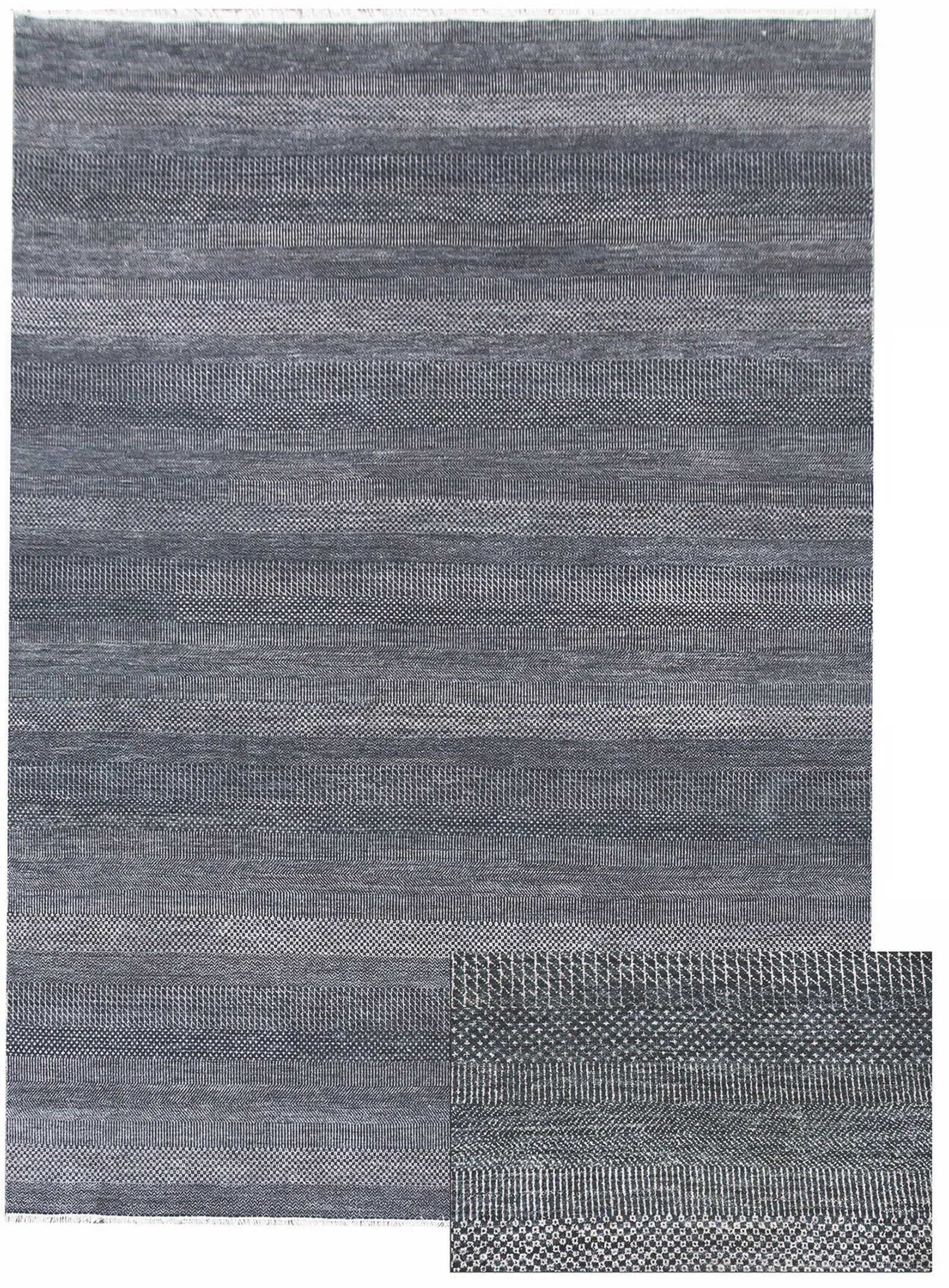Diamond Carpets India, Ručně vázaný kusový koberec Diamond DC-MCN Dark blue/silver, 245x305, modrá, chodba / předsíň