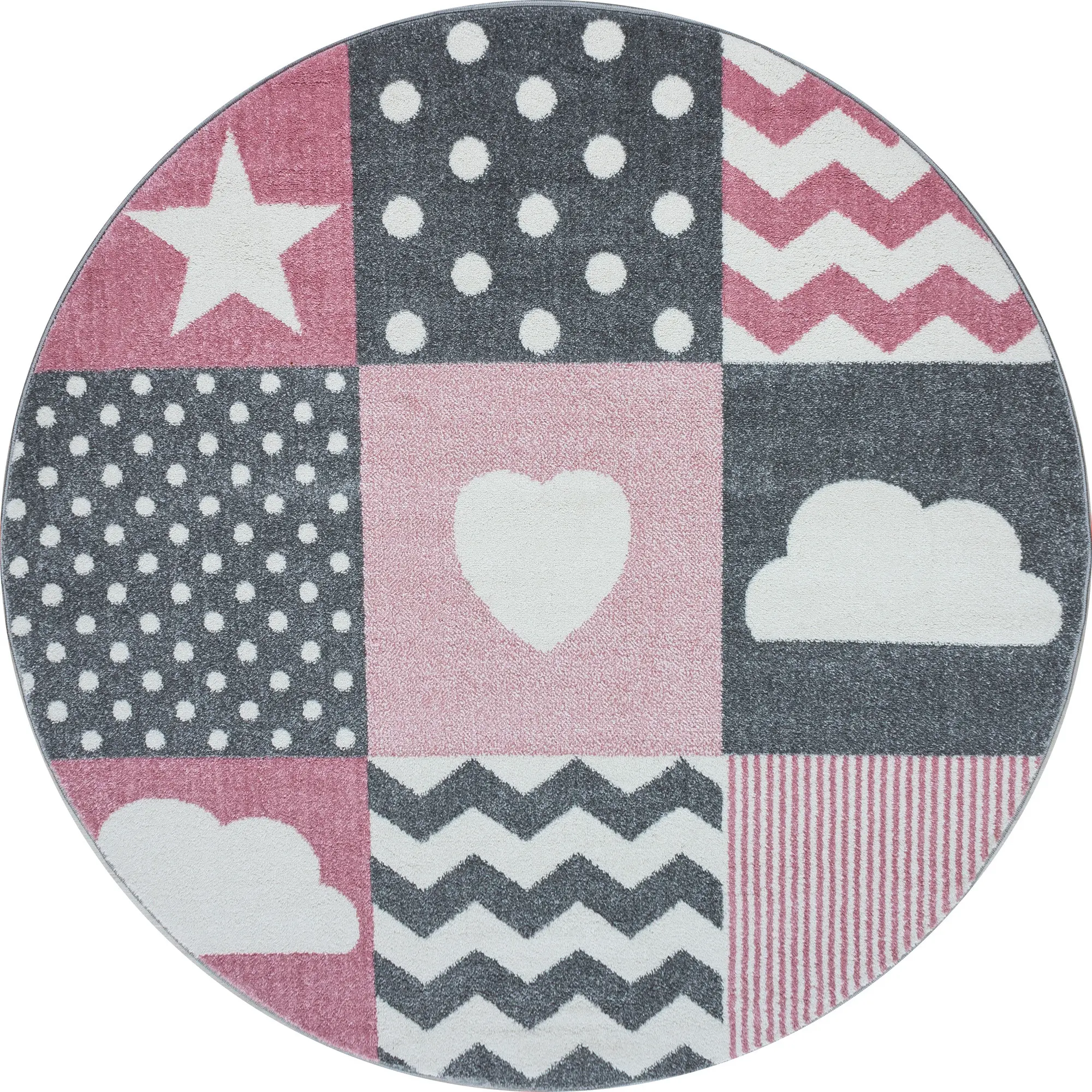 Ayyildiz, Dětský kusový koberec Kids 620 pink kruh, 120x120 (průměr) kruh, růžová, dětský pokoj