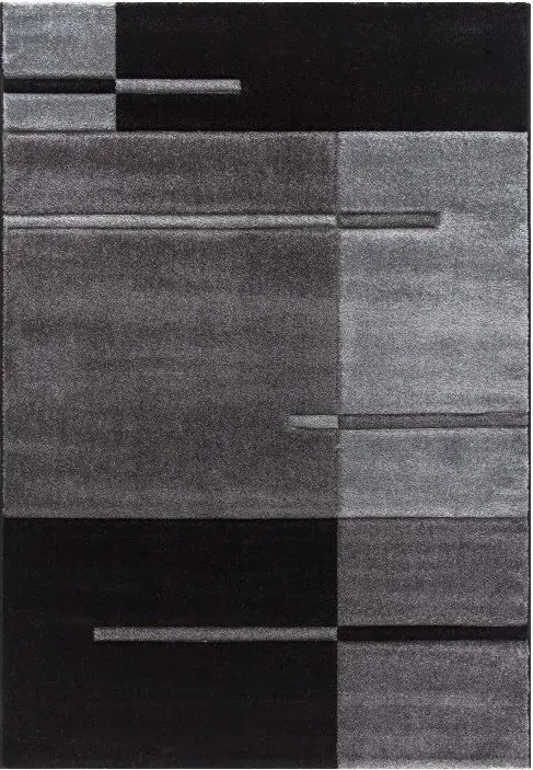 Ayyildiz Kusový koberec Hawaii 1310 – šedá/černá 80x300 cm