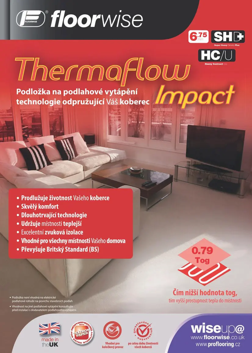 Floorwise Podložka pod koberec Floorwise Thermaflow Impact (role 11 m2) - 133x824 (role 11 m2) cm