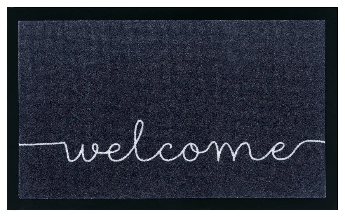 Hanse Home, Protiskluzová rohožka Welcome 104512 Anthracite/Cream - na ven i na doma, 45x75, šedá, chodba / předsíň
