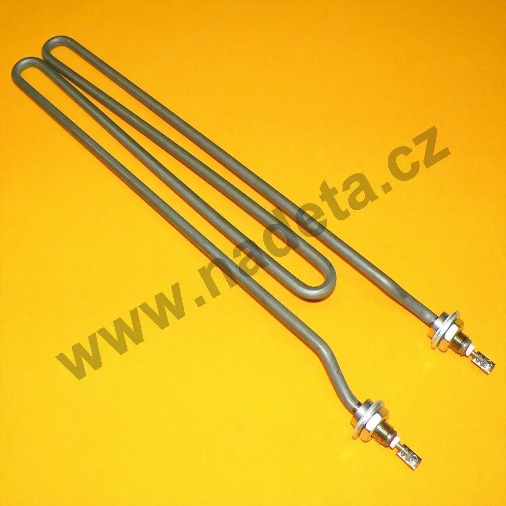 Topné těleso 2000W, 230V, "M", l = 410 / š = 85 mm, 2 x M14
