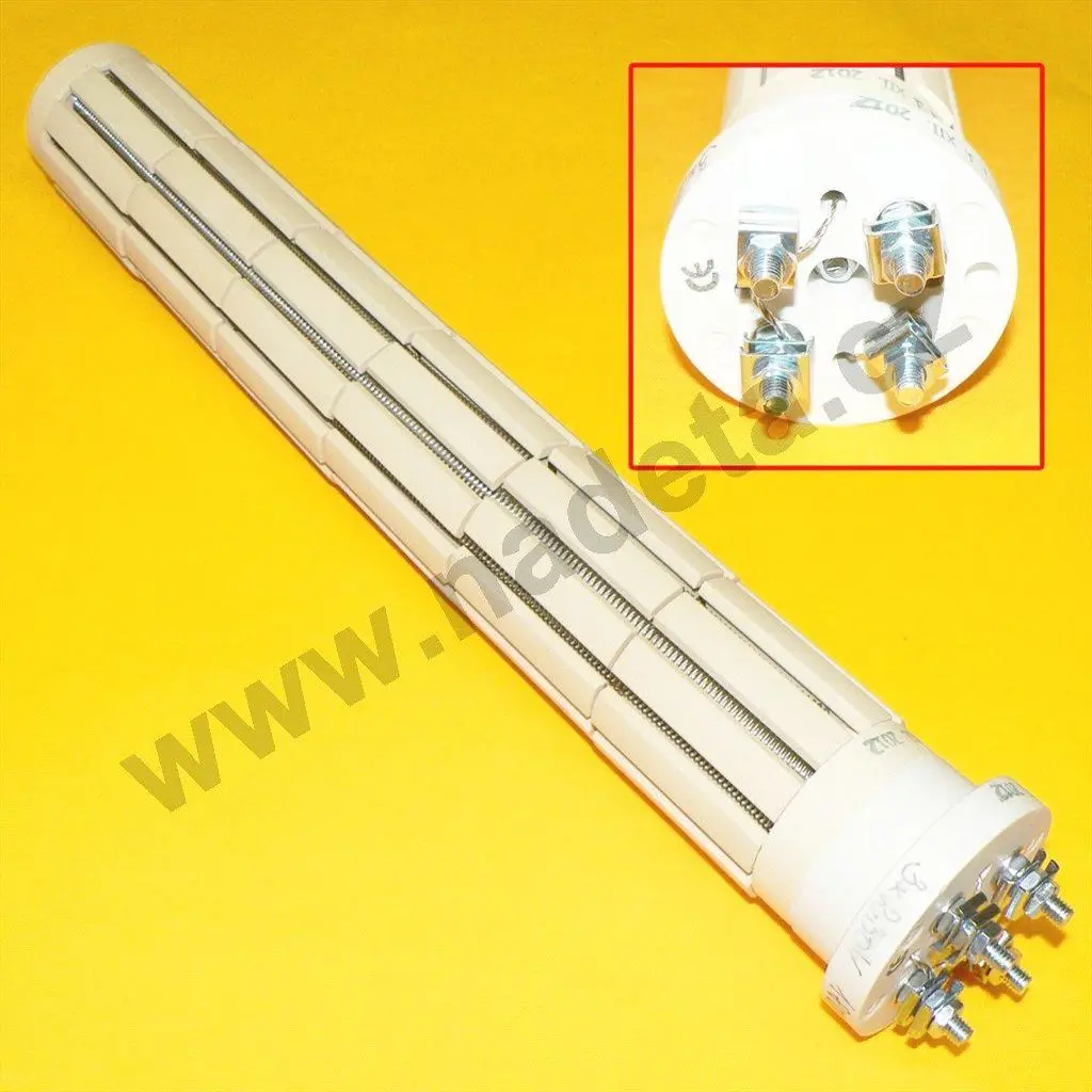 Topné těleso keramické 2000W 2x1000W 6čl. 38cm 4xsvorník