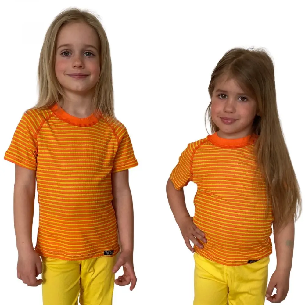 COOL NANO triko dětské .120 .oranžovo-žluté pruhy