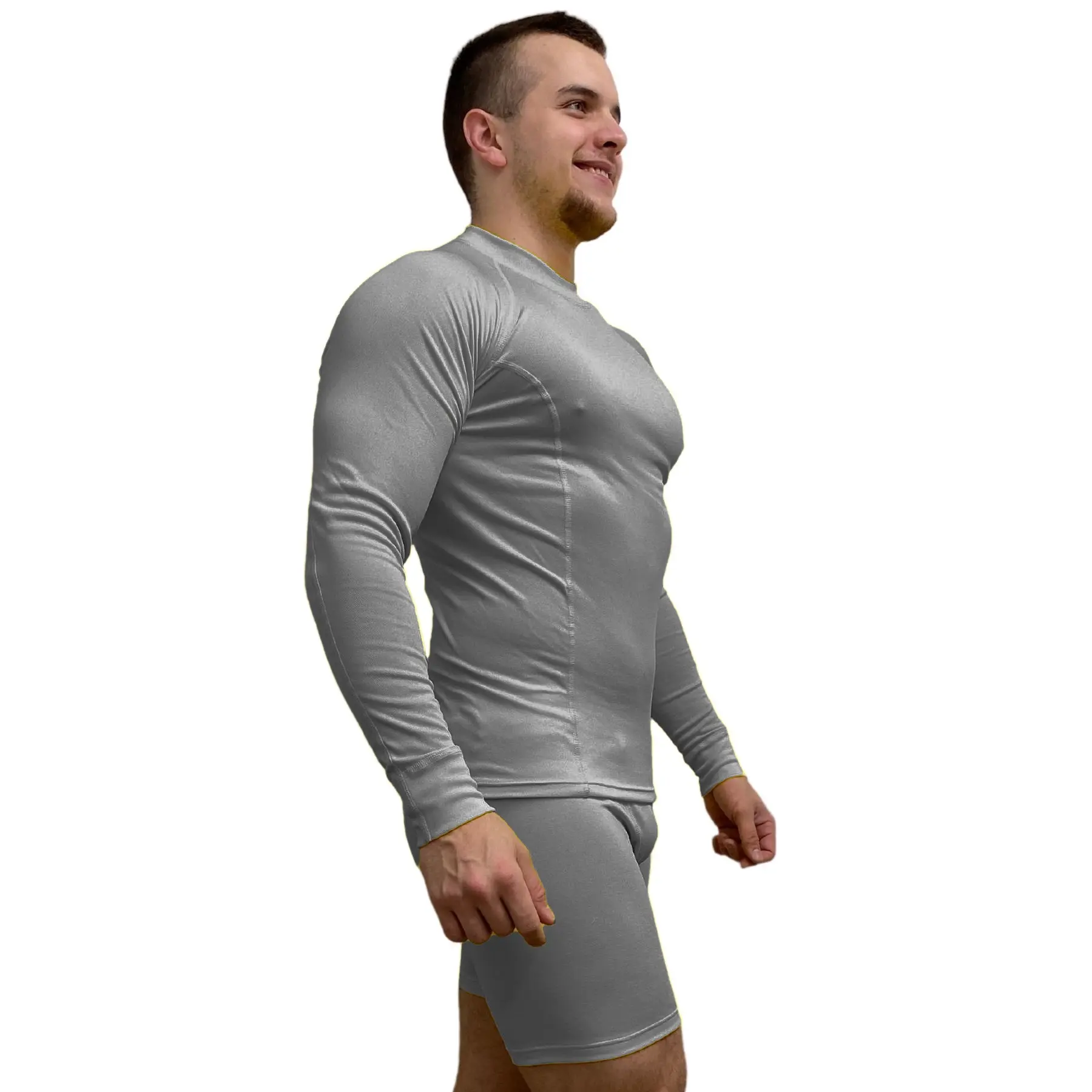 SPORT NANO triko dlouhý rukáv .pánské .S .šedá