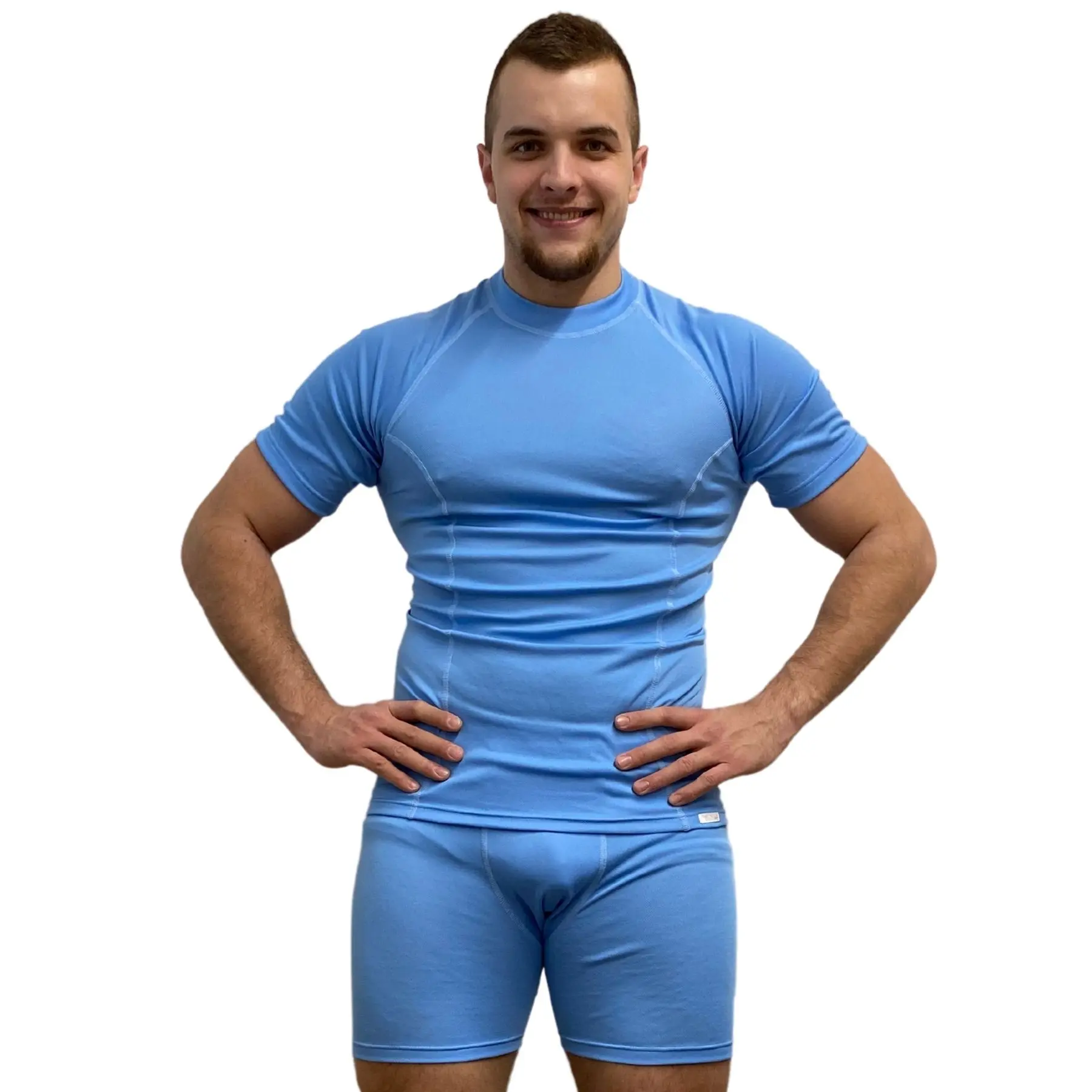 SPORT NANO triko krátký rukáv .pánské .XS .azurová