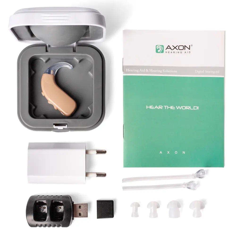 Digitální nabíjecí naslouchátko za ucho AXON D-322