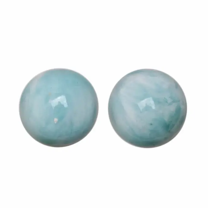 Larimar kuličky náušnice AA kvalita stříbro Ag 925 č. 12 - cca 0,6 cm, 1 g
