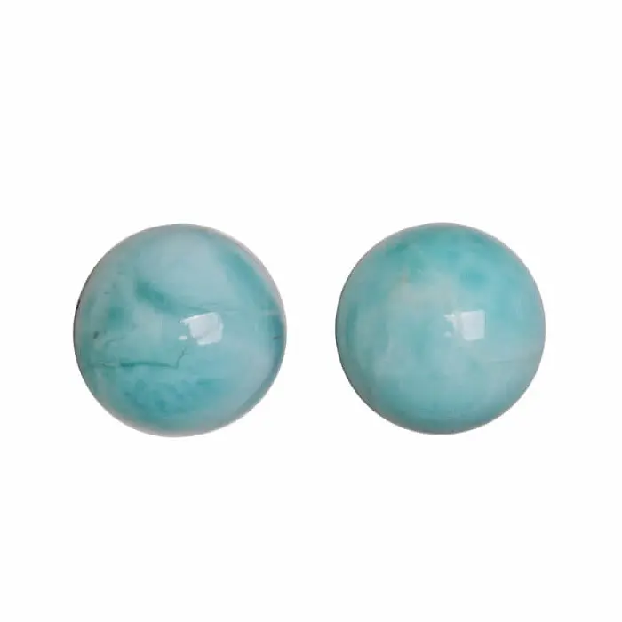 Larimar kuličky náušnice AA kvalita stříbro Ag 925 č. 13 - cca 0,6 cm, 1 g