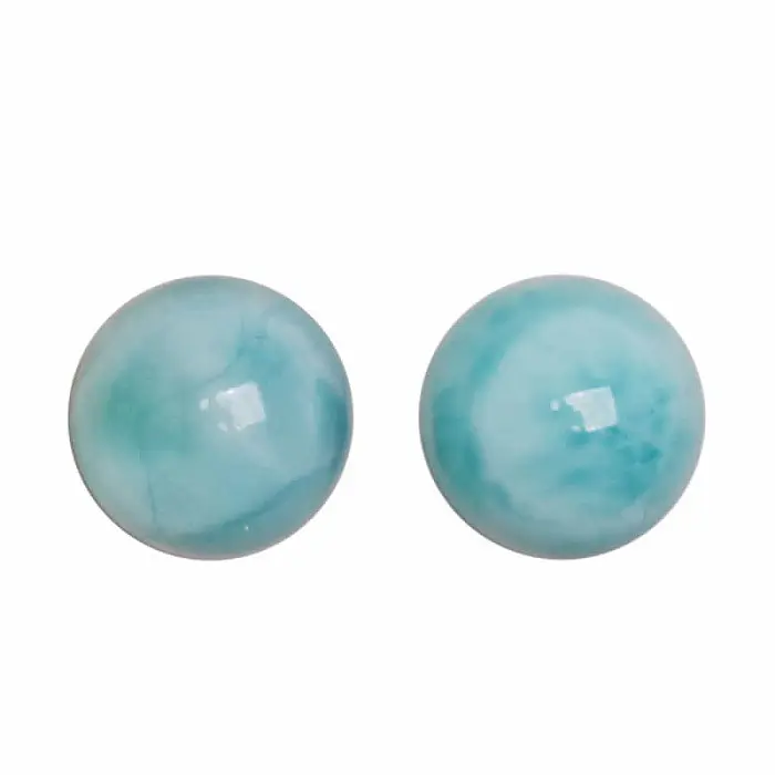 Larimar kuličky náušnice AA kvalita stříbro Ag 925 č. 15 - cca 0,6 cm, 1 g