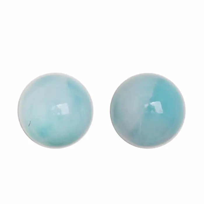 Larimar kuličky náušnice AA kvalita stříbro Ag 925 č. 17 - cca 0,6 cm, 1 g