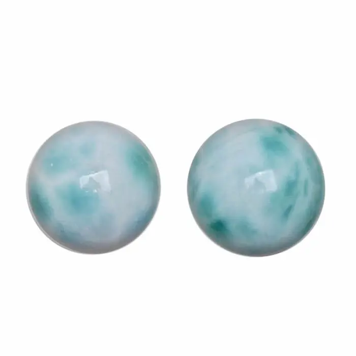 Larimar kuličky náušnice AA kvalita stříbro Ag 925 č. 20 - cca 0,6 cm, 1 g