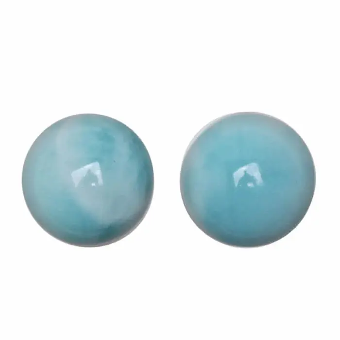 Larimar kuličky náušnice AA kvalita stříbro Ag 925 č. 23 - cca 0,6 cm, 1 g
