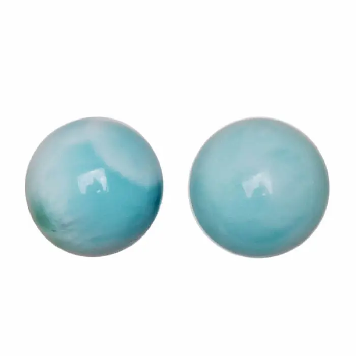 Larimar kuličky náušnice AA kvalita stříbro Ag 925 č. 24 - cca 0,6 cm, 1 g