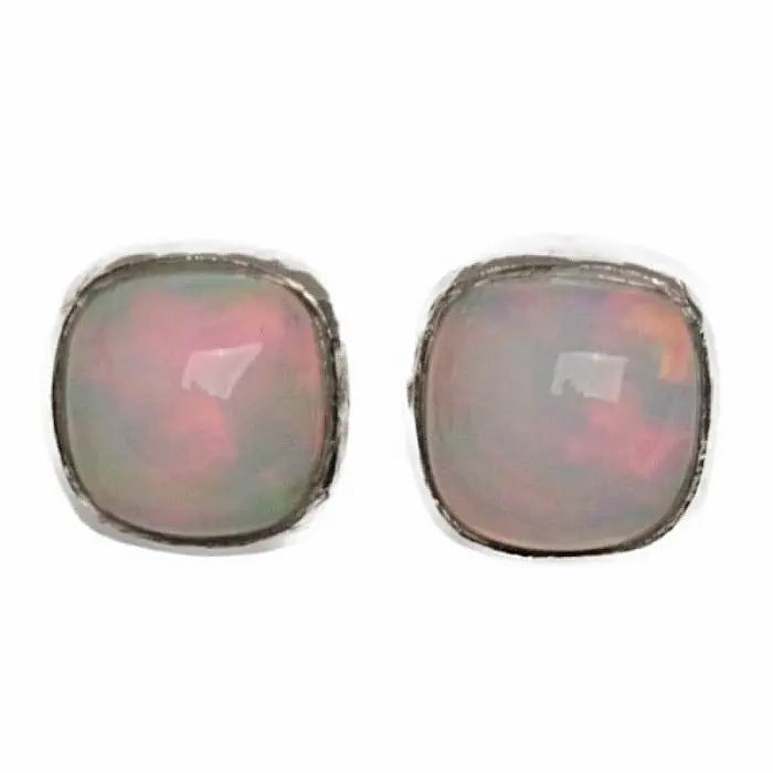 Opál etiopský náušnice pecky stříbro Ag 925 LOT1 - 0,5 cm, 1,2 g