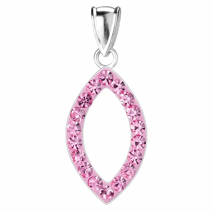 03657 Stříbrný přívěsek MARQUISE CRYSTAL ROSE - 20 mm, 0,50 g