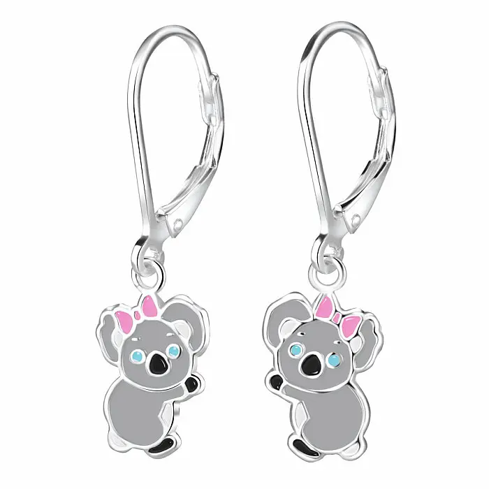 Stříbrné náušnice Medvídci koala - 7 x 10 mm, 1,02 g