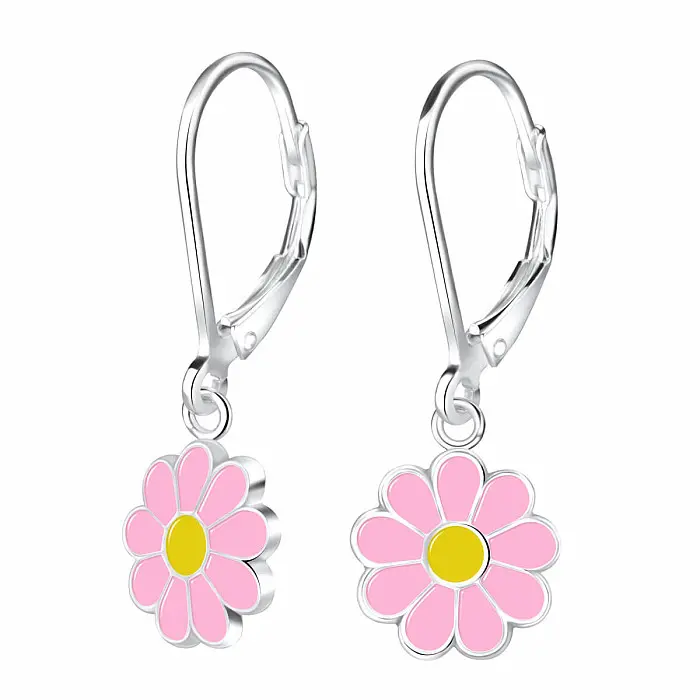 Stříbrné náušnice Růžová kytička - 7 x 7 mm, 1,03 g